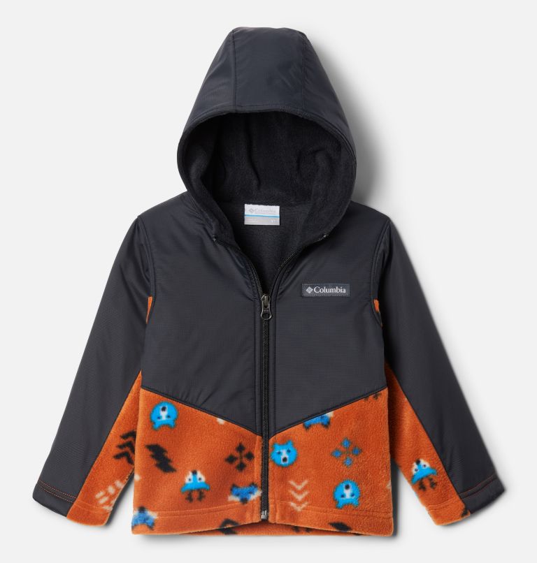 Thumbnail: Kids' Toddler Steens Mountain Overlay Hooded Jacket, Color: Warm Copper Woodlands, Black, image 1