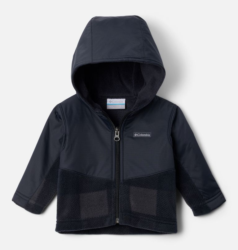 Kids' Infant Steens Mountain Overlay Hooded Jacket, Color: Black Check, Shark, image 1