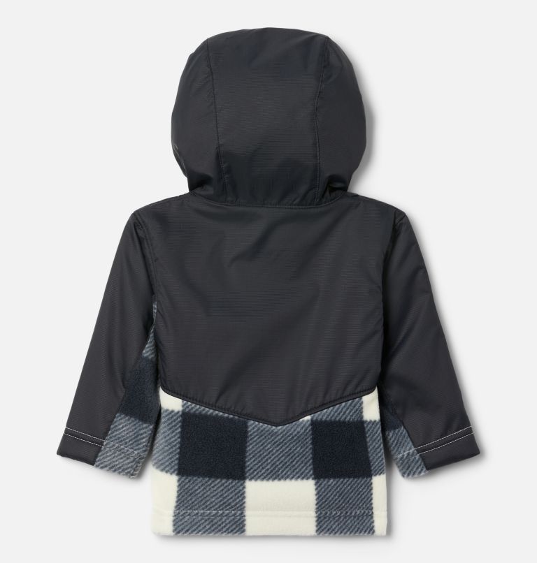 Thumbnail: Kids' Infant Steens Mountain Overlay Hooded Jacket, Color: Chalk Check, Black, image 2