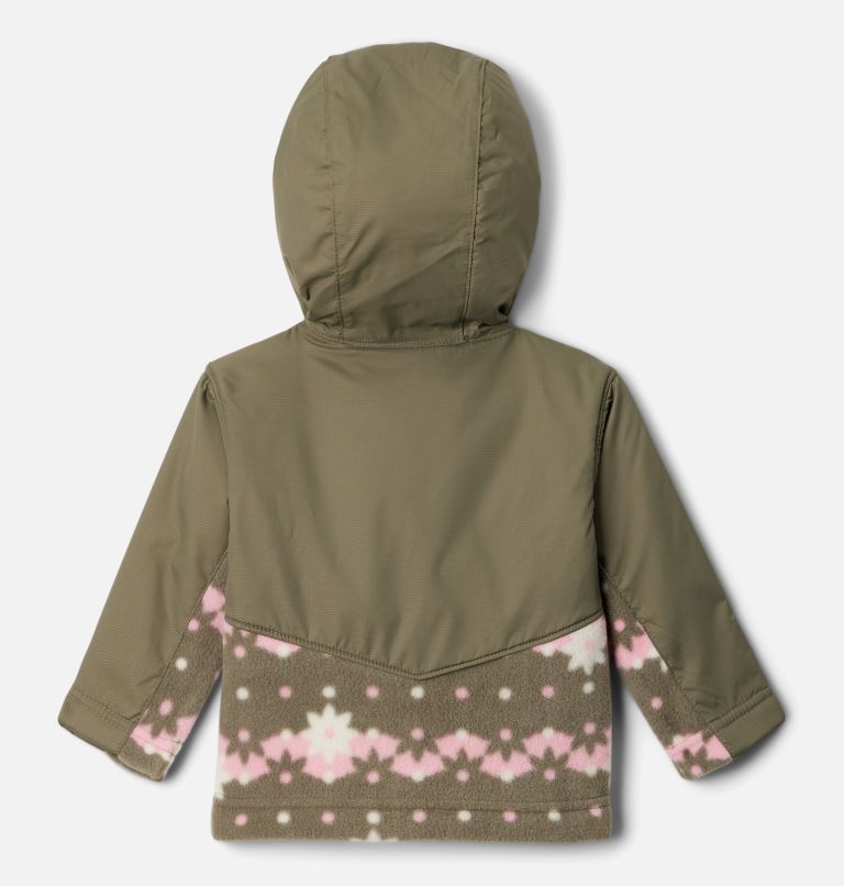 Thumbnail: Kids' Infant Steens Mountain Overlay Hooded Jacket, Color: Stone Green Daisydot, Safari, image 2