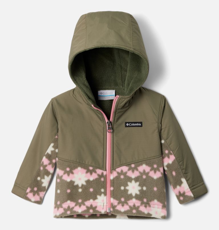 Thumbnail: Kids' Infant Steens Mountain Overlay Hooded Jacket, Color: Stone Green Daisydot, Safari, image 1