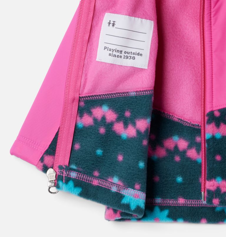 Kids' Infant Steens Mountain Overlay Hooded Jacket, Color: Night Wave Daisy Dot, Pink Ice, image 3