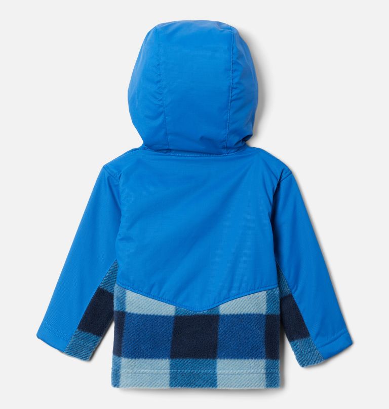 Kids' Infant Steens Mountain Overlay Hooded Jacket, Color: Bright Indigo Check Multi, Bright Indigo, image 2