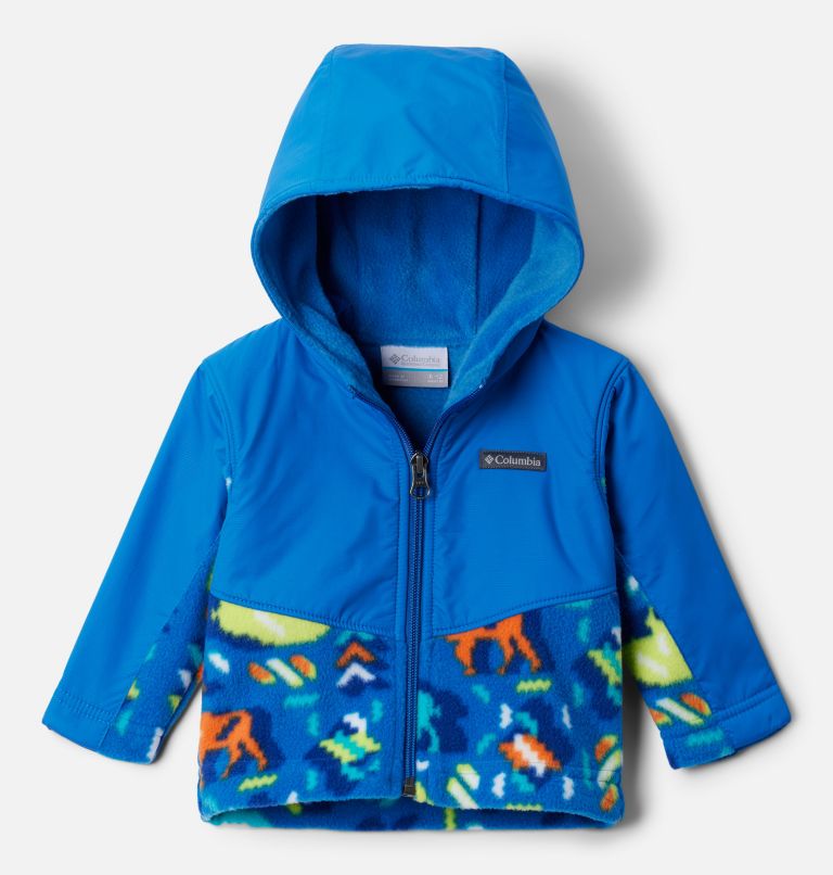 Kids' Infant Steens Mountain Overlay Hooded Jacket, Color: Bright Indigo Buffaloroam, Bright Indigo, image 1