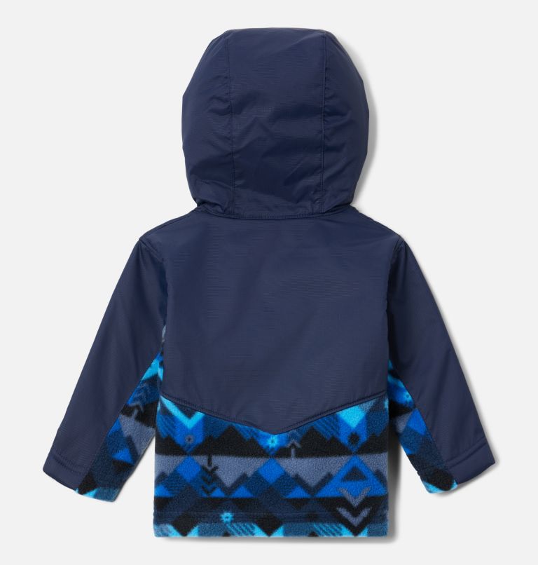 Kids' Infant Steens Mountain Overlay Hooded Jacket, Color: Collegiate Navy Checkpoint, Coll Navy, image 2