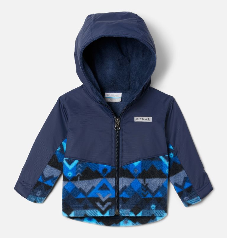 Thumbnail: Kids' Infant Steens Mountain Overlay Hooded Jacket, Color: Collegiate Navy Checkpoint, Coll Navy, image 1