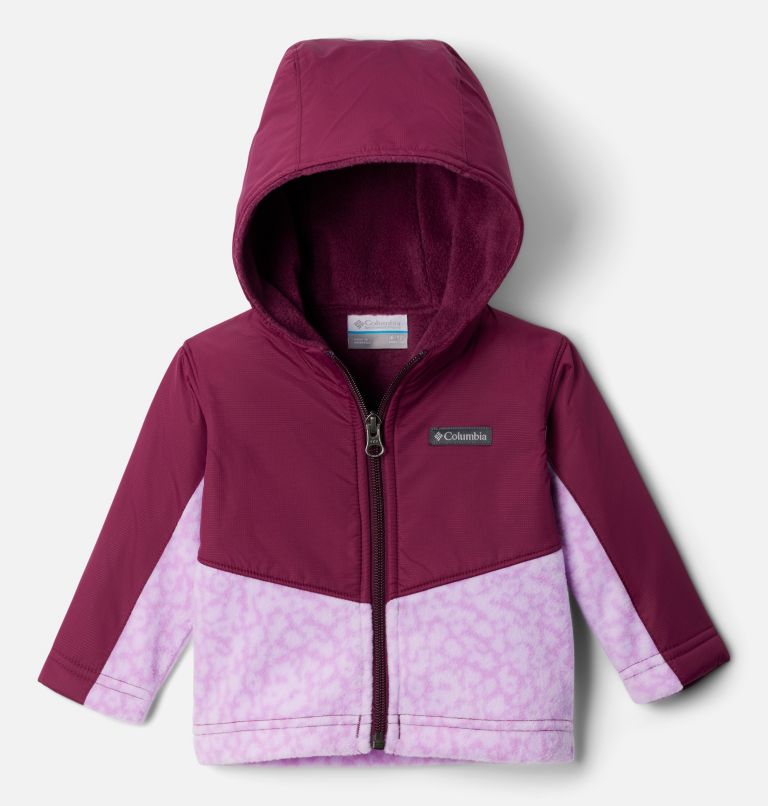 Kids' Infant Steens Mountain Overlay Hooded Jacket, Color: Gumdrop Posies, Marionberry, image 1