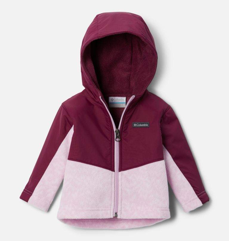 Thumbnail: Kids' Infant Steens Mountain Overlay Hooded Jacket, Color: Aura Terrain, Marionberry, image 1