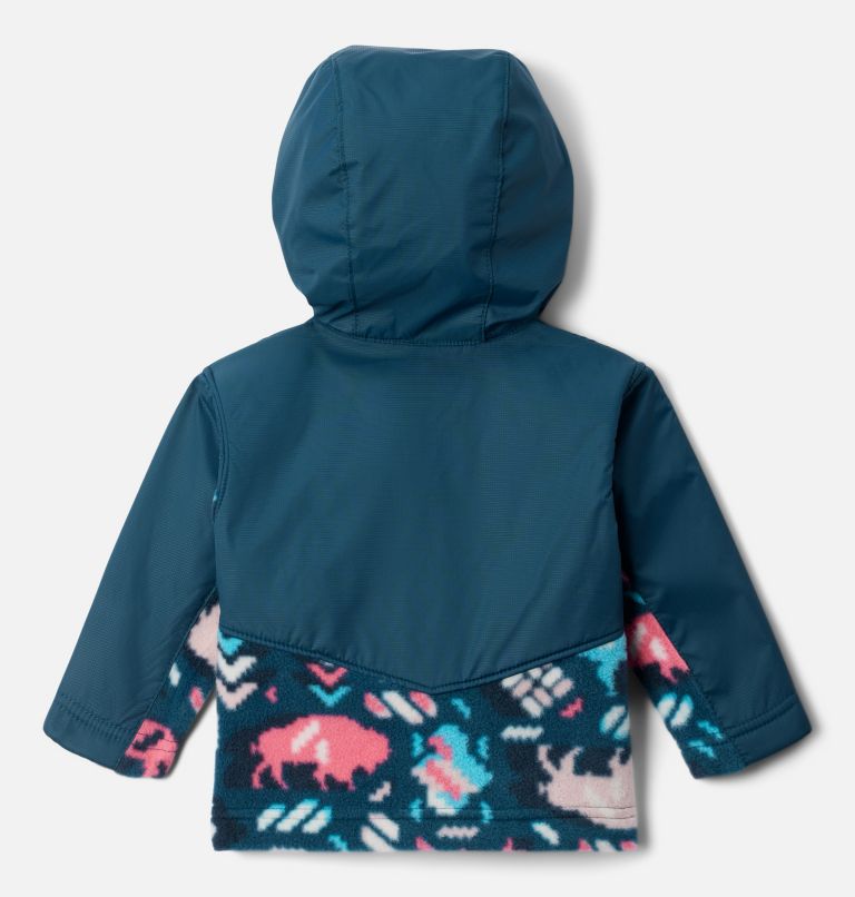Thumbnail: Kids' Infant Steens Mountain Overlay Hooded Jacket, Color: Camellia Rose Buffaloroam, Night Wave, image 2