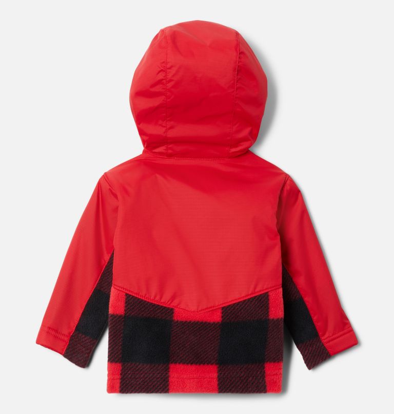 Thumbnail: Kids' Infant Steens Mountain Overlay Hooded Jacket, Color: Mountain Red Check, Mountain Red, image 2