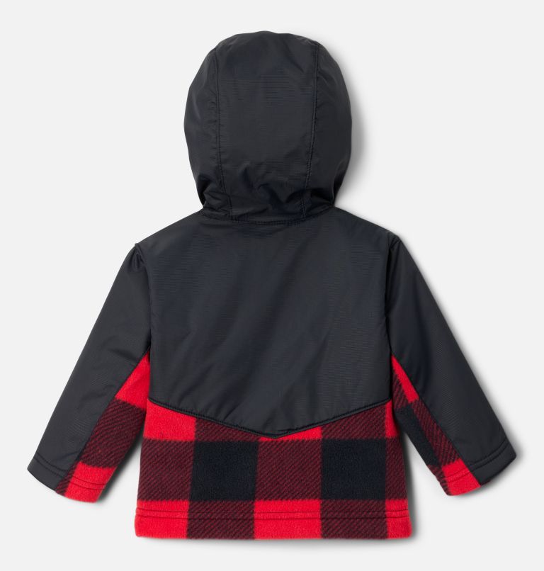 Thumbnail: Kids' Infant Steens Mountain Overlay Hooded Jacket, Color: Mountain Red Check, Black, image 2