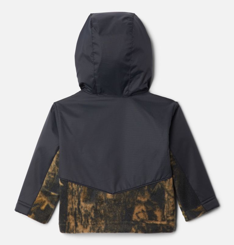 Thumbnail: Kids' Infant Steens Mountain Overlay Hooded Jacket, Color: Timberwolf Print, Black, image 2