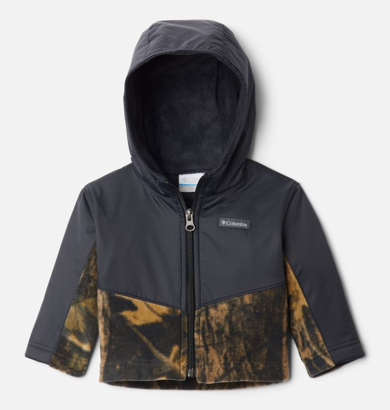 Kids' Infant Steens Mountain Overlay Hooded Jacket, Color: Timberwolf Print, Black, image 1