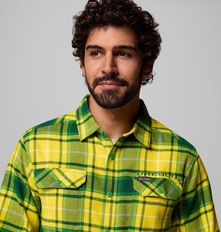 CLG Flare Gun Flannel LS Shirt, Color: UO - Fuse Green Tartan, image 6