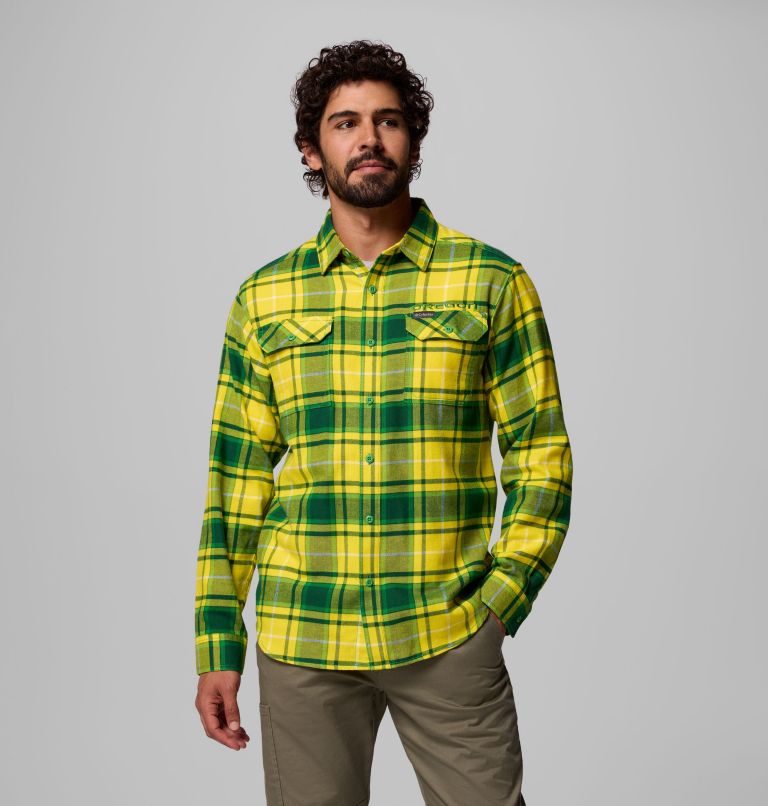 CLG Flare Gun Flannel LS Shirt, Color: UO - Fuse Green Tartan, image 1