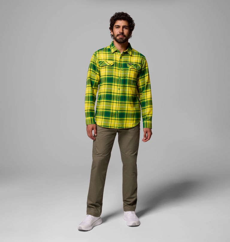 CLG Flare Gun Flannel LS Shirt, Color: UO - Fuse Green Tartan, image 2