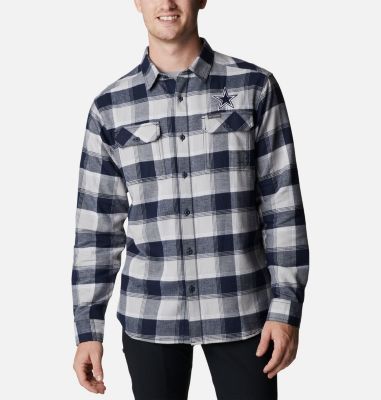 Columbia Men's Flare Gun Flannel Long Sleeve Shirt - Dallas Cowboys - M - BluePlaid