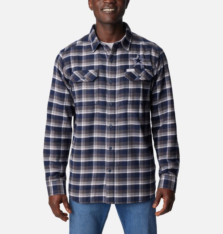 Columbia Men's Flare Gun Flannel Long Sleeve Shirt - Dallas Cowboys - M - BluePlaid