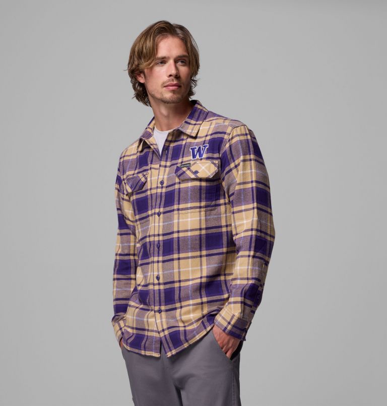 CLG Flare Gun Flannel LS Shirt, Color: UW - UW Purple Tartan, image 4
