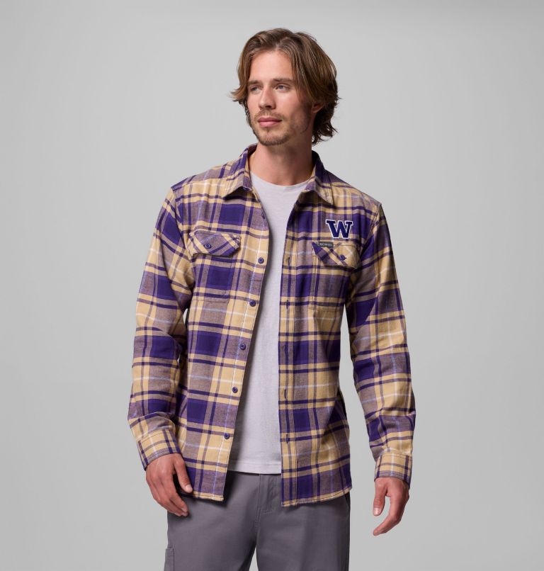 CLG Flare Gun Flannel LS Shirt, Color: UW - UW Purple Tartan, image 5