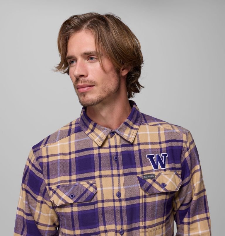 CLG Flare Gun Flannel LS Shirt, Color: UW - UW Purple Tartan, image 6