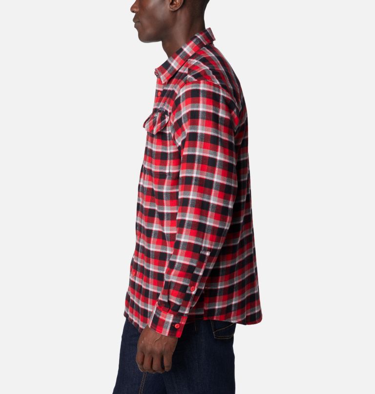 Thumbnail: Men's Collegiate Flare Gun Flannel Long Sleeve Shirt - Georgia, Color: UGA - Bright Red Plaid, image 3