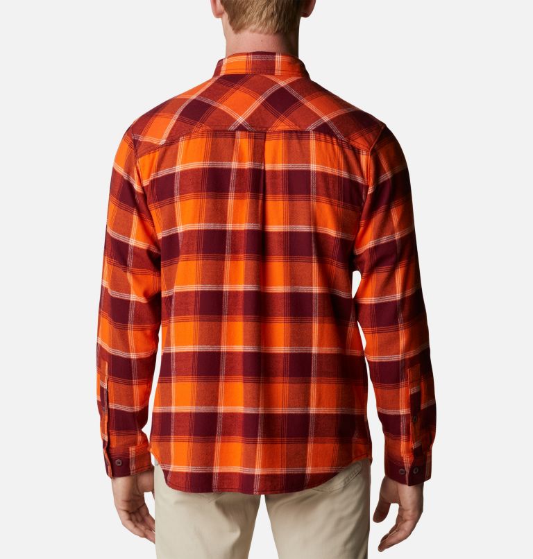 Men's Collegiate Flare Gun Flannel Long Sleeve Shirt - Virginia Tech, Color: VT - Deep Maroon Plaid