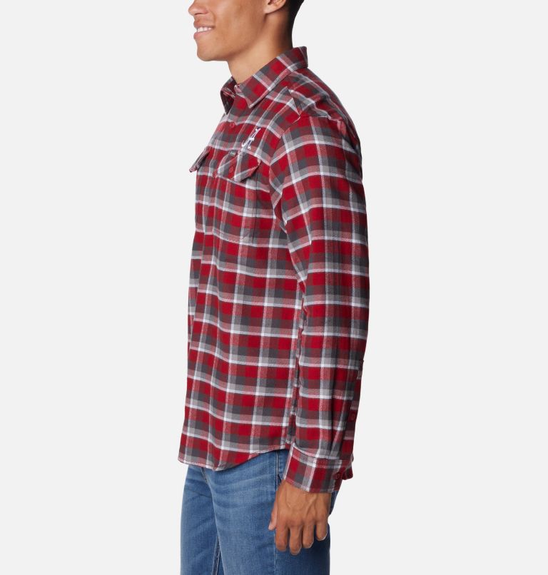 Thumbnail: Men's Collegiate Flare Gun Flannel Long Sleeve Shirt - Alabama, Color: ALA - Red Velvet Plaid, image 3