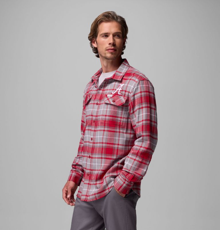 Men's Collegiate Flare Gun Flannel Long Sleeve Shirt - Alabama, Color: ALA - Red Velvet Tartan, image 4