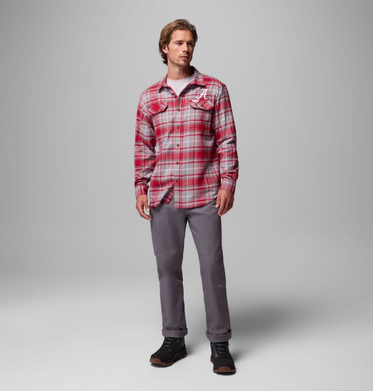 Men's Collegiate Flare Gun Flannel Long Sleeve Shirt - Alabama, Color: ALA - Red Velvet Tartan, image 2