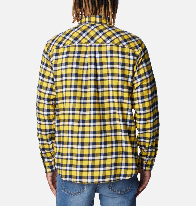 Men's Collegiate Flare Gun Flannel Long Sleeve Shirt - Michigan, Color: UM - Yellow Plaid, image 2