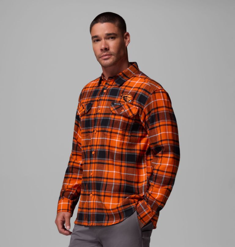 CLG Flare Gun Flannel LS Shirt, Color: OSU - Tangy Orange Tartan, image 4
