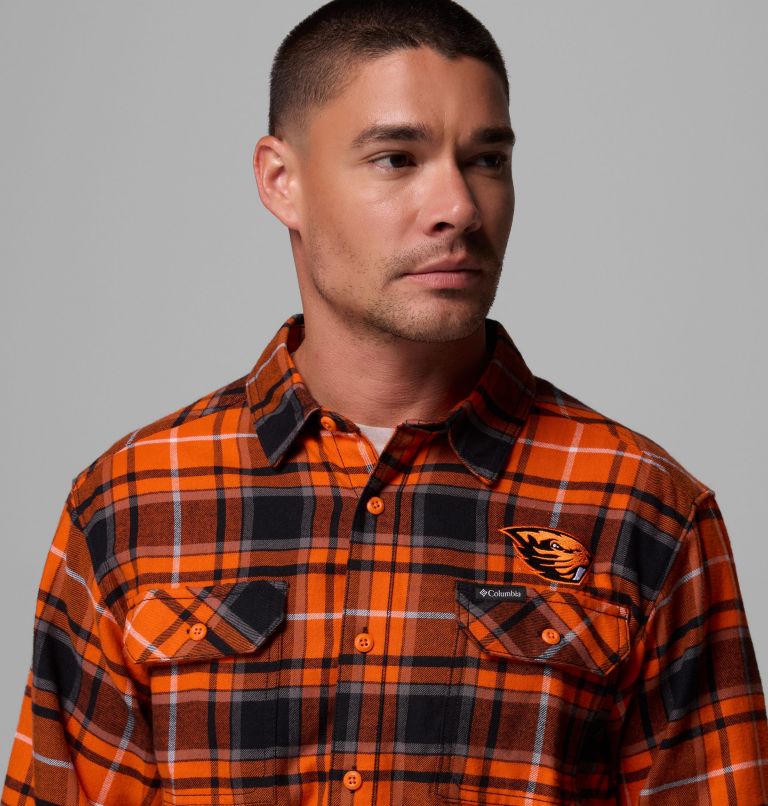 CLG Flare Gun Flannel LS Shirt, Color: OSU - Tangy Orange Tartan, image 6