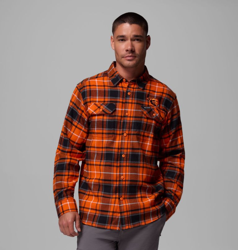 CLG Flare Gun Flannel LS Shirt, Color: OSU - Tangy Orange Tartan, image 1