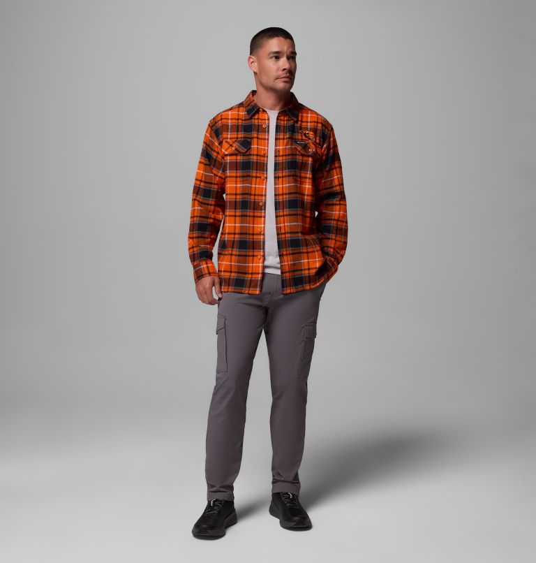 CLG Flare Gun Flannel LS Shirt, Color: OSU - Tangy Orange Tartan, image 2