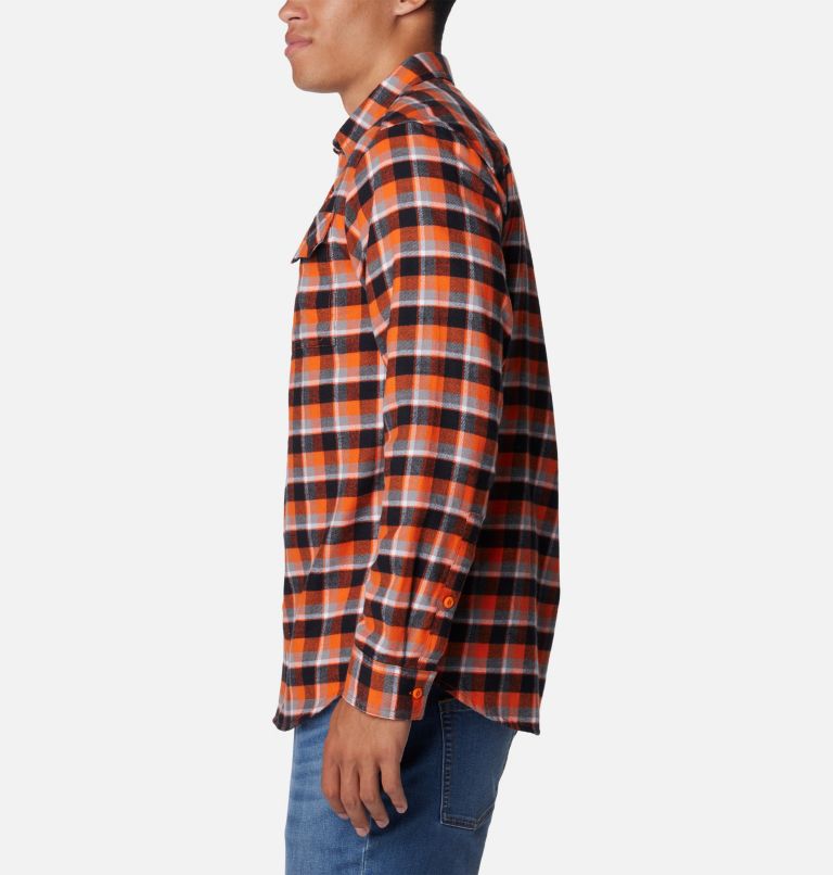 Thumbnail: Men's Collegiate Flare Gun Flannel Long Sleeve Shirt - Oregon State, Color: OSU - Tangy Orange Plaid, image 3