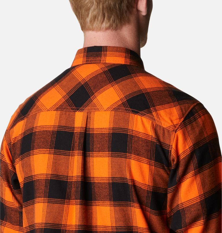 Thumbnail: Men's Collegiate Flare Gun Flannel Long Sleeve Shirt - Oregon State, Color: OSU - Tangy Orange Plaid, image 5