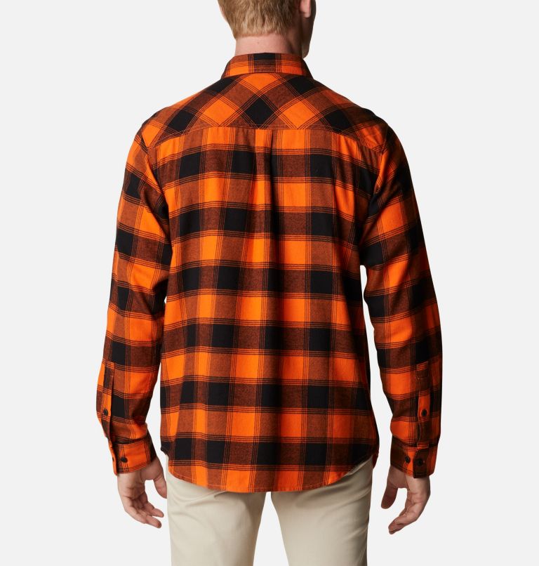 Men's Collegiate Flare Gun Flannel Long Sleeve Shirt - Oregon State, Color: OSU - Tangy Orange Plaid