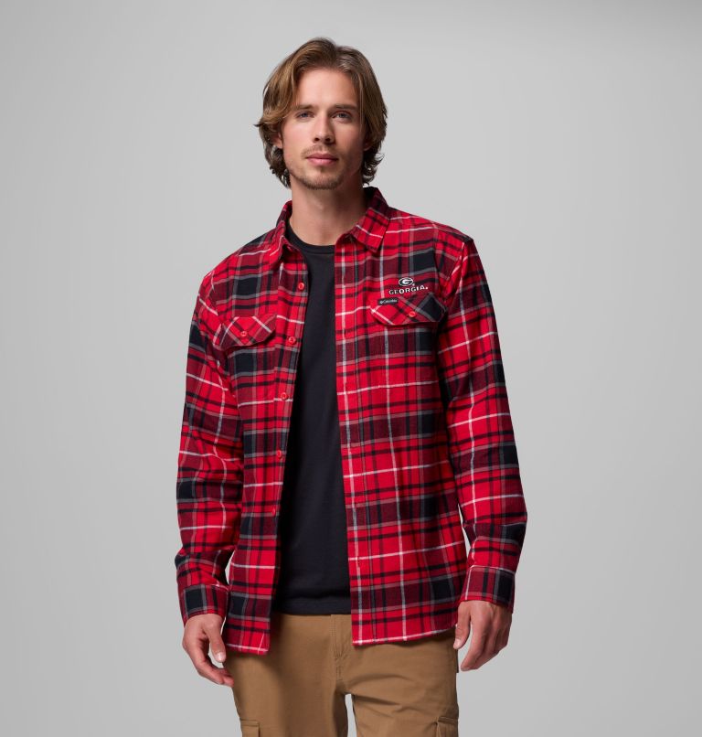 CLG Flare Gun Flannel LS Shirt, Color: UGA - Bright Red Tartan, image 5