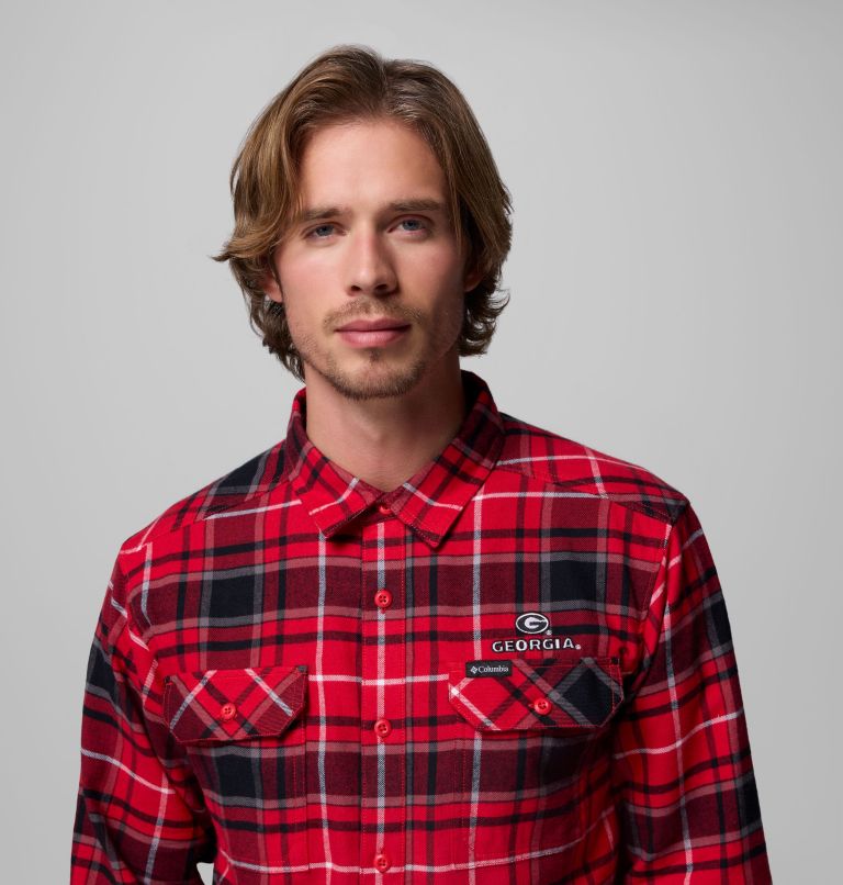 CLG Flare Gun Flannel LS Shirt, Color: UGA - Bright Red Tartan, image 6