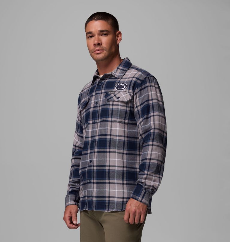 CLG Flare Gun Flannel LS Shirt, Color: PSU - Collegiate Navy Tartan, image 4