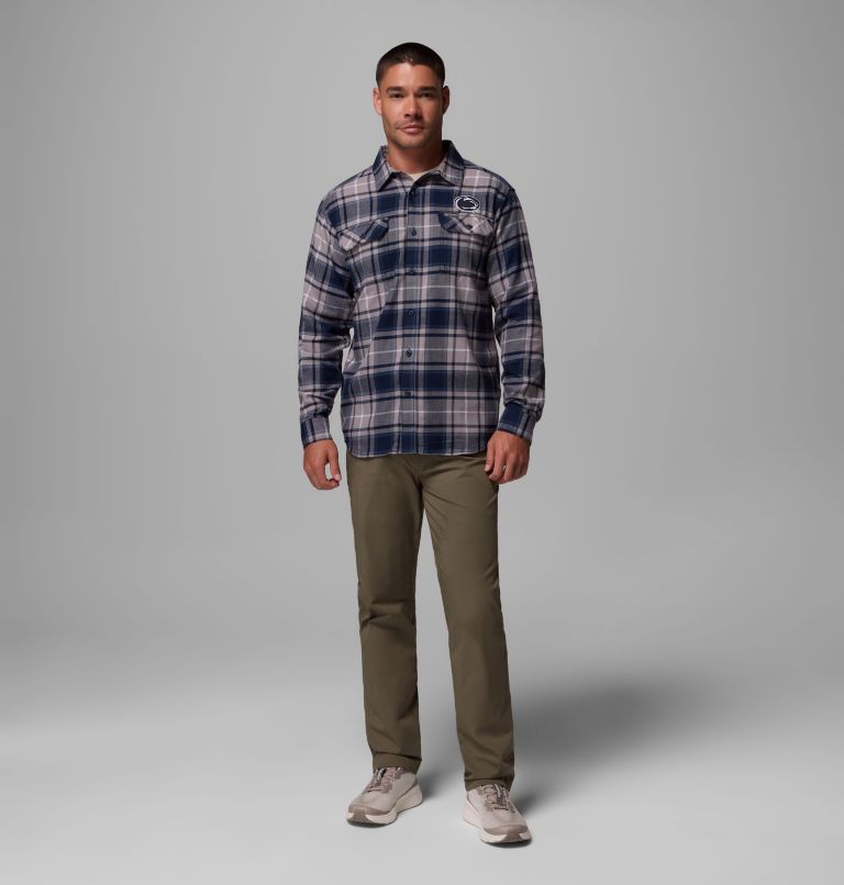 CLG Flare Gun Flannel LS Shirt, Color: PSU - Collegiate Navy Tartan, image 2