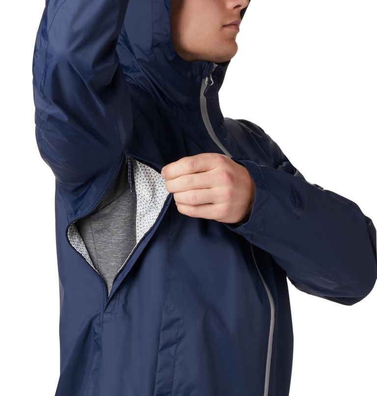 Thumbnail: Men's EvaPOURation Rain Jacket, Color: Collegiate Navy, image 4