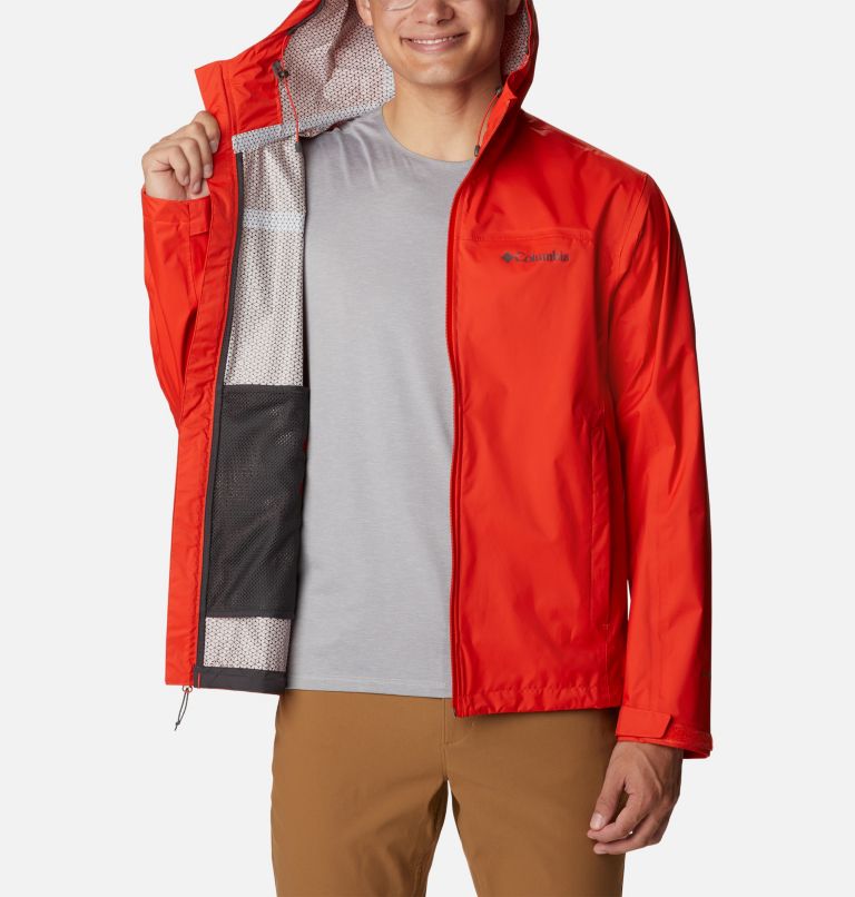 Men's EvaPOURation Rain Jacket, Color: Spicy, image 5