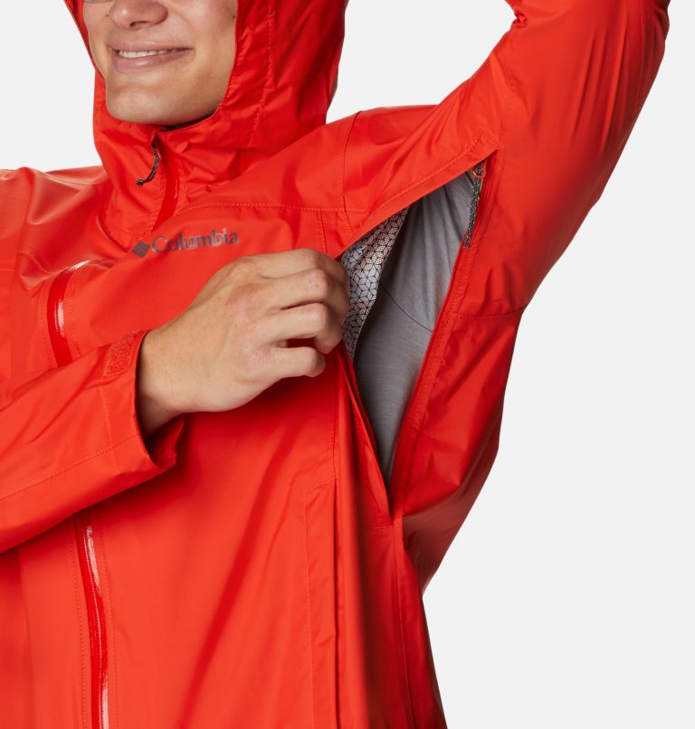 Thumbnail: Men's EvaPOURation Rain Jacket, Color: Spicy, image 8