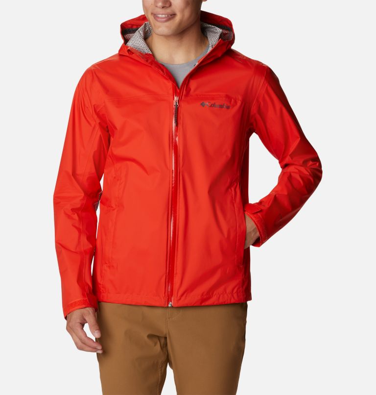Thumbnail: Men's EvaPOURation Rain Jacket, Color: Spicy, image 1