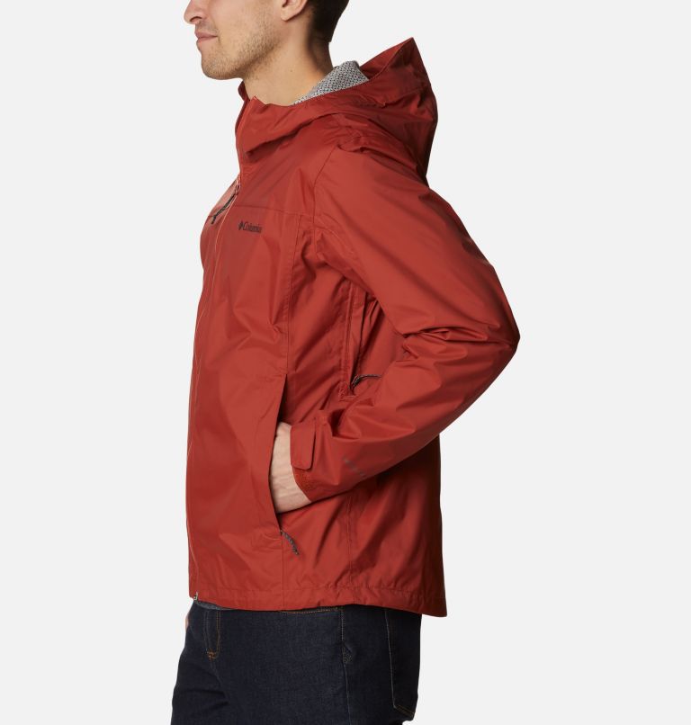 Thumbnail: Men's EvaPOURation Rain Jacket, Color: Warp Red, image 3