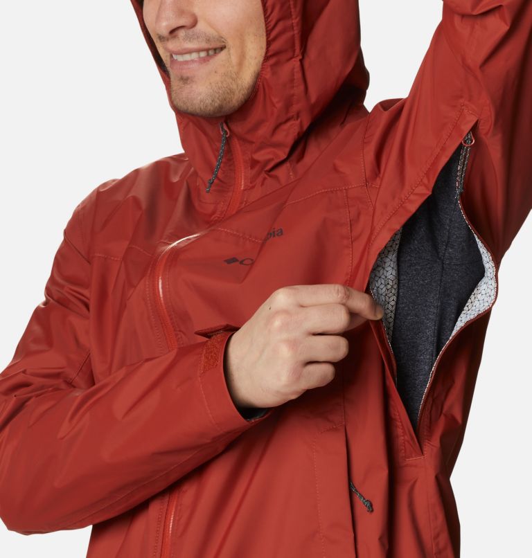 Men's EvaPOURation Rain Jacket, Color: Warp Red, image 7
