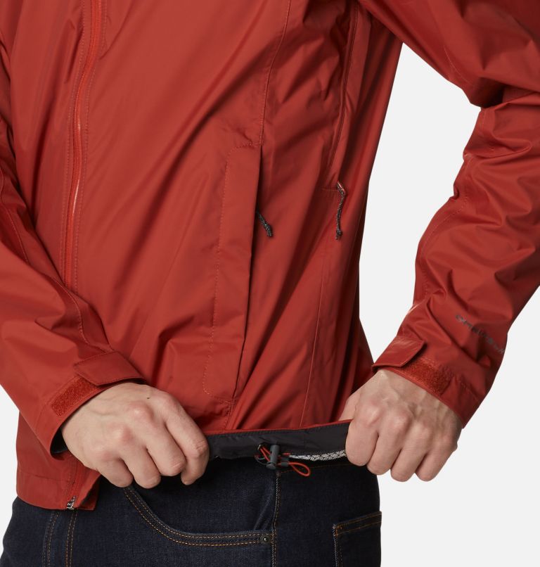 Thumbnail: Men's EvaPOURation Rain Jacket, Color: Warp Red, image 8