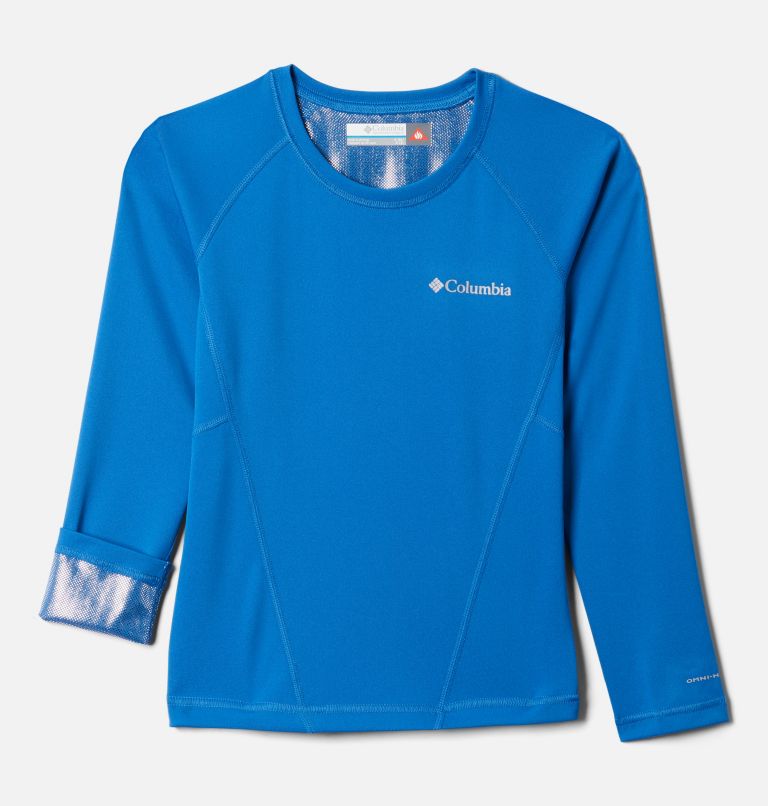 Kids’ Omni-Heat Midweight Baselayer Crew, Color: Bright Indigo, image 3